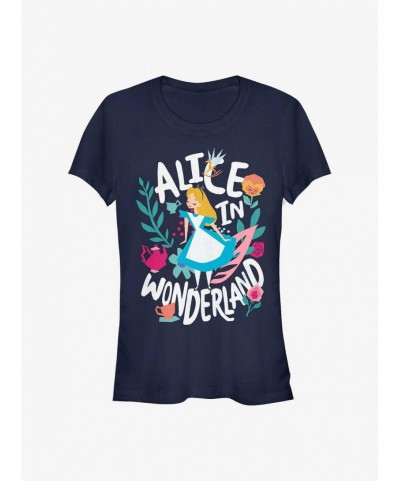 Cheap Sale Disney Alice In Wonderland Cutout Alice Girls T-Shirt $10.21 T-Shirts