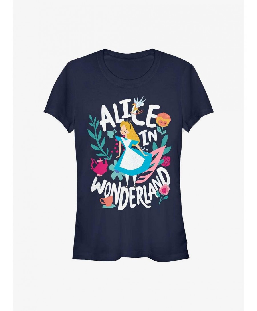 Cheap Sale Disney Alice In Wonderland Cutout Alice Girls T-Shirt $10.21 T-Shirts