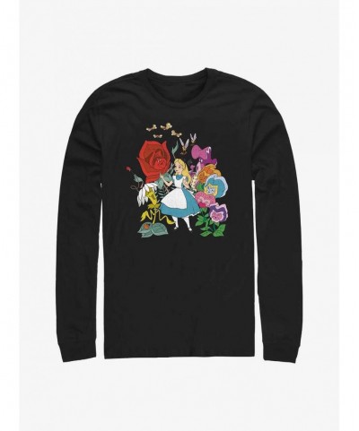 Exclusive Price Disney Alice in Wonderland Flower Afternoon Long-Sleeve T-Shirt $12.83 T-Shirts