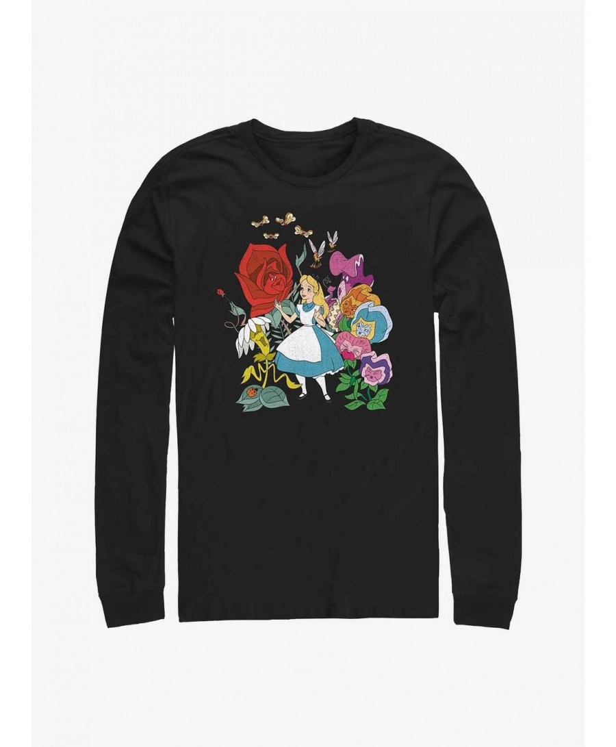 Exclusive Price Disney Alice in Wonderland Flower Afternoon Long-Sleeve T-Shirt $12.83 T-Shirts