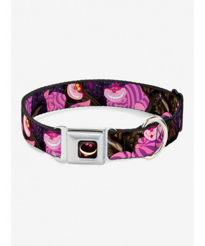 Discount Sale Disney Alice In Wonderland Cheshire Cat Tree Poses Seatbelt Buckle Dog Collar $9.96 Pet Collars