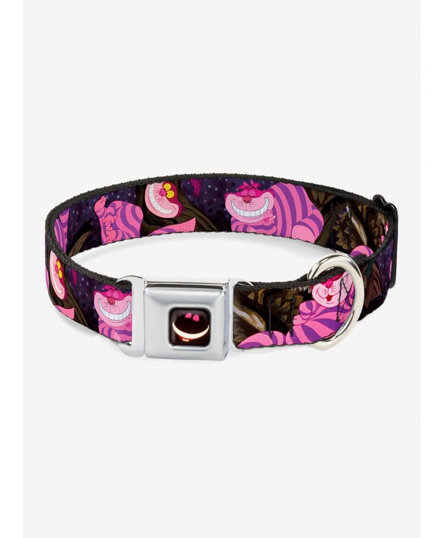 Discount Sale Disney Alice In Wonderland Cheshire Cat Tree Poses Seatbelt Buckle Dog Collar $9.96 Pet Collars