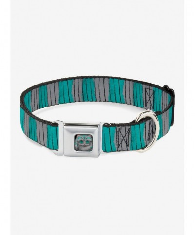 Absolute Discount Disney Alice In Wonderland Cheshire Cat Stripes Seatbelt Buckle Dog Collar $8.22 Pet Collars