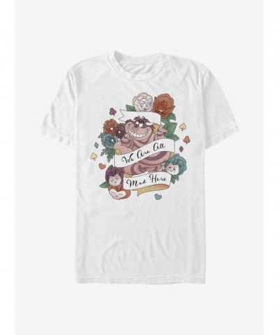 Flash Sale Disney Alice In Wonderland Cheshire Banner Tattoo T-Shirt $11.95 T-Shirts