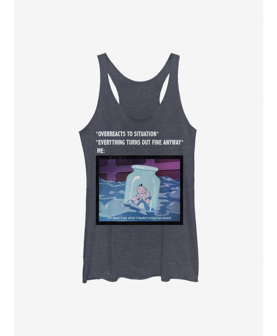 Discount Sale Disney Alice In Wonderland Anxiety Meme Girls Tank $8.55 Tanks