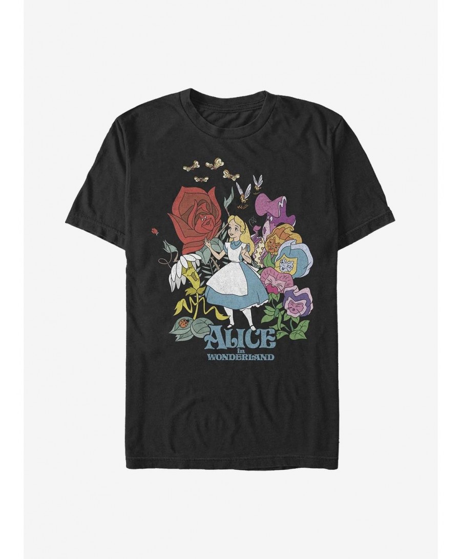 Trendy Disney Alice In Wonderland Flower Love T-Shirt $11.23 T-Shirts