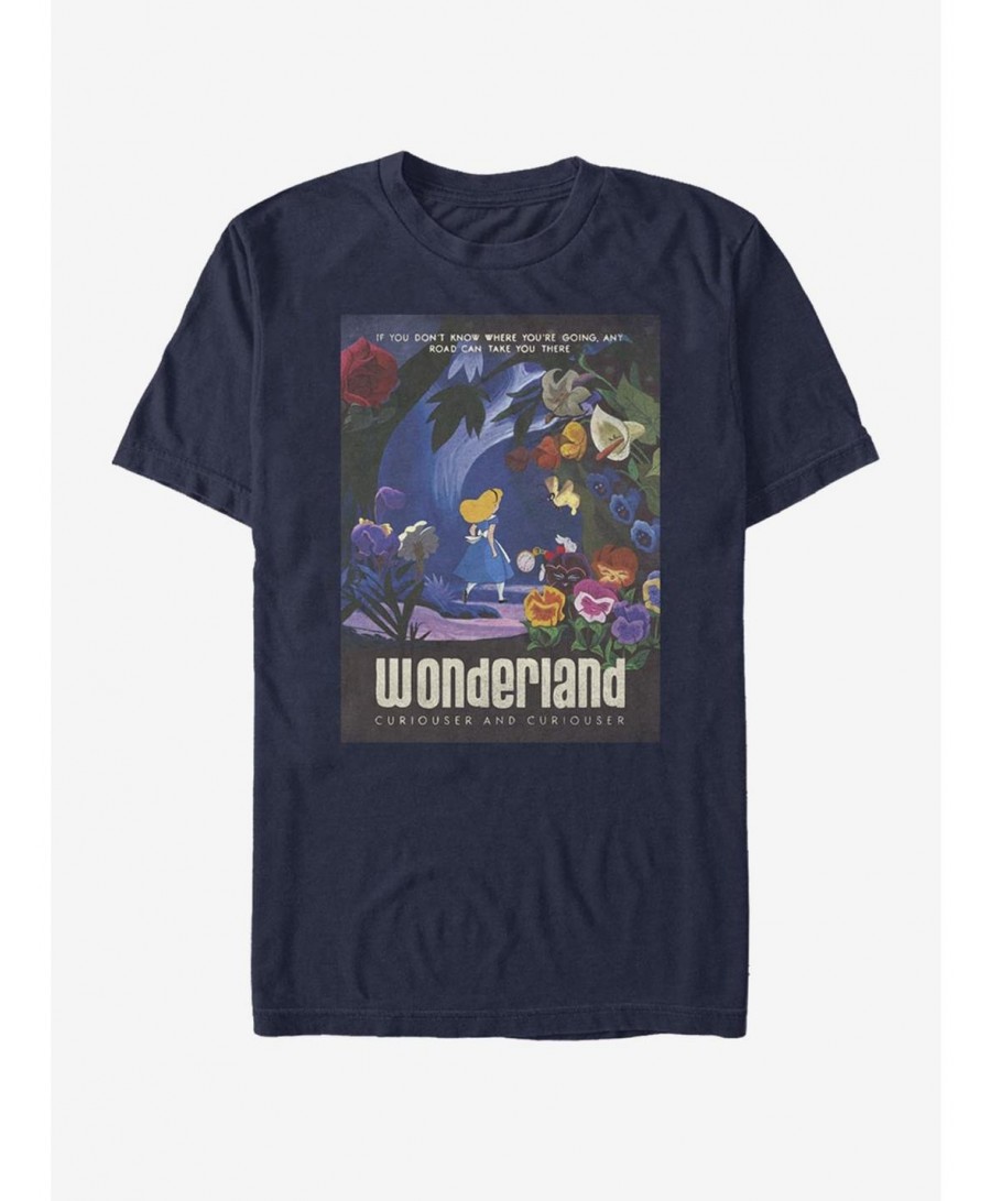 Exclusive Price Disney Alice In Wonderland Curiouser T-Shirt $9.08 T-Shirts