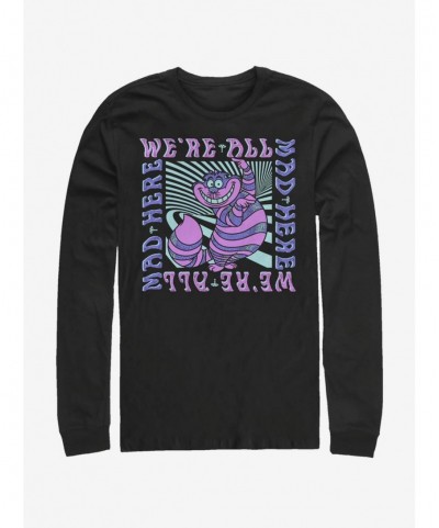 New Arrival Disney Alice In Wonderland Mad Here Trip Long-Sleeve T-Shirt $15.79 T-Shirts