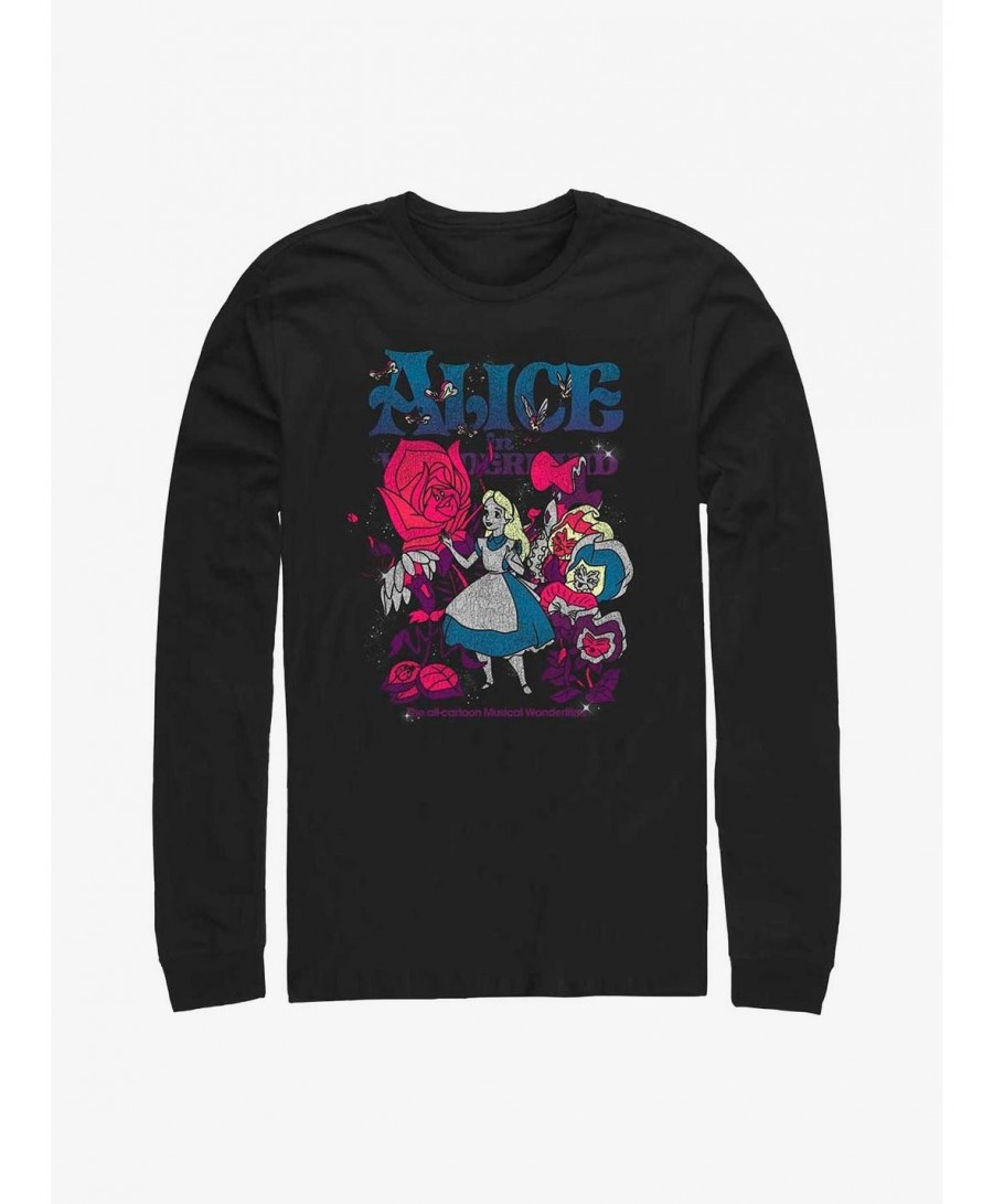 Limited Time Special Disney Alice in Wonderland Technicolor Wonderland Long-Sleeve T-Shirt $12.17 T-Shirts