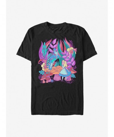 Cheap Sale Disney Alice In Wonderland Neon Plants T-Shirt $9.08 T-Shirts