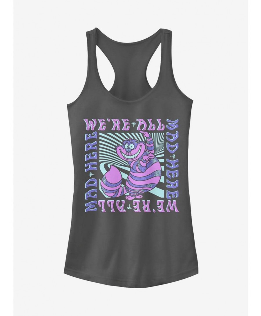 Hot Sale Disney Alice In Wonderland Mad Here Trip Girls Tank $10.46 Tanks