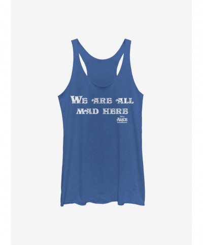 Discount Sale Disney Alice In Wonderland All Mad Here Girls Tank $11.14 Tanks