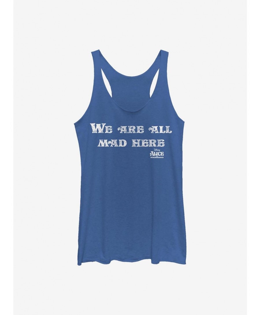 Discount Sale Disney Alice In Wonderland All Mad Here Girls Tank $11.14 Tanks