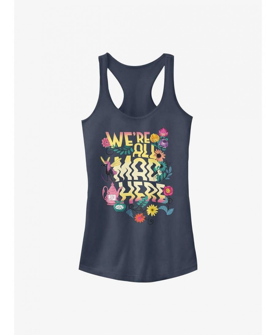 Festival Price Disney Alice In Wonderland We're All Mad Here Girls Tank $7.47 Tanks