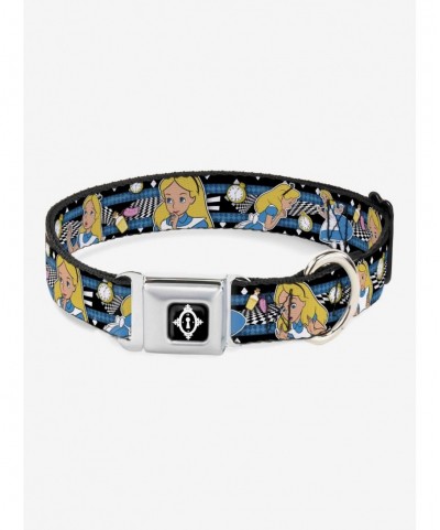 Limited-time Offer Disney Alice In Wonderland Clock Bottle Seatbelt Buckle Dog Collar $10.96 Pet Collars