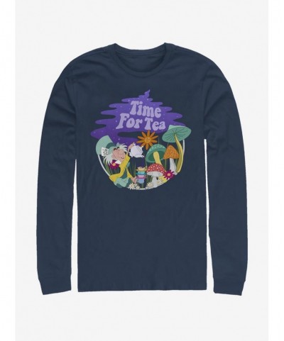 Pre-sale Disney Alice In Wonderland Tea Time Filled Long-Sleeve T-Shirt $16.12 T-Shirts