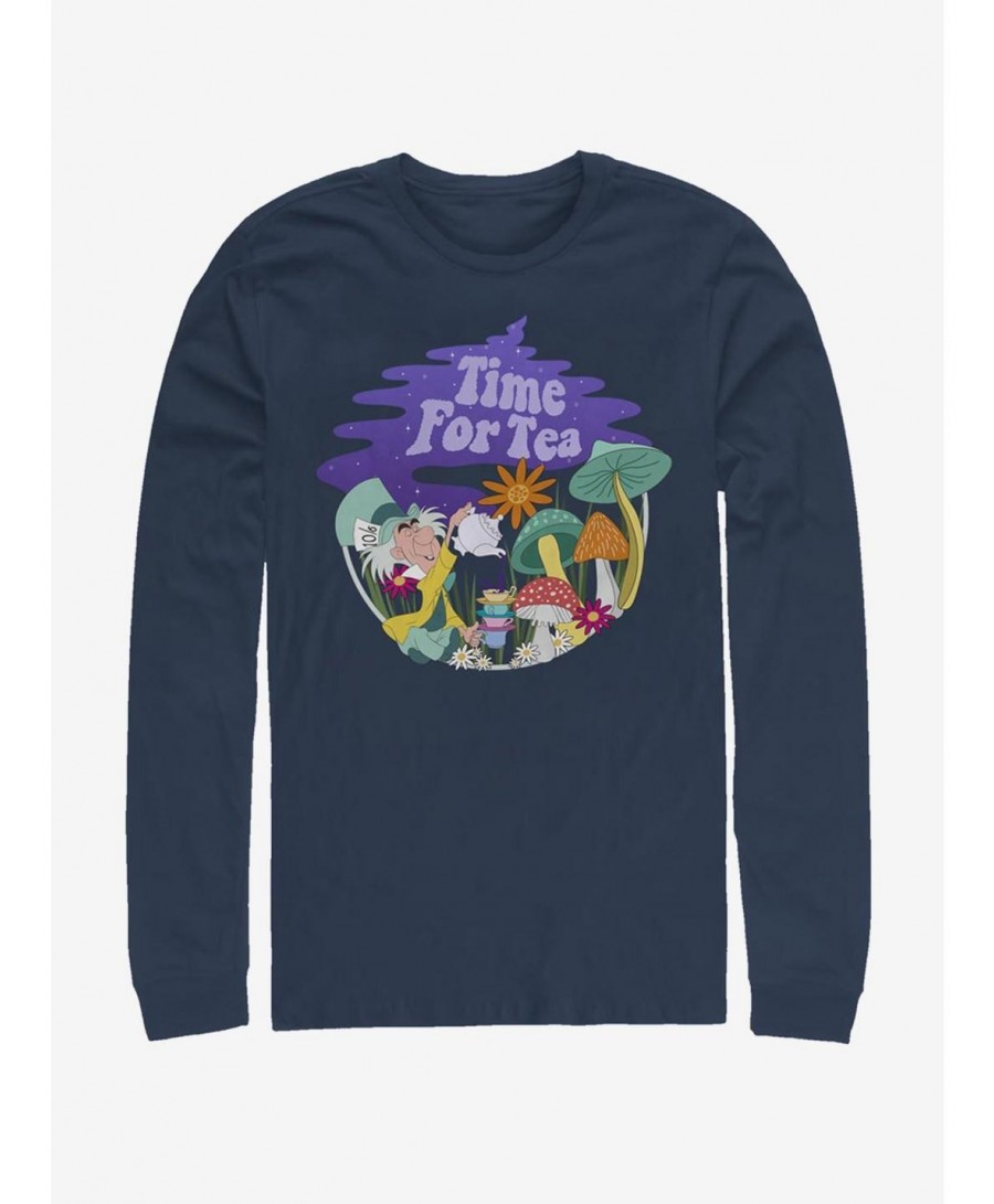 Pre-sale Disney Alice In Wonderland Tea Time Filled Long-Sleeve T-Shirt $16.12 T-Shirts