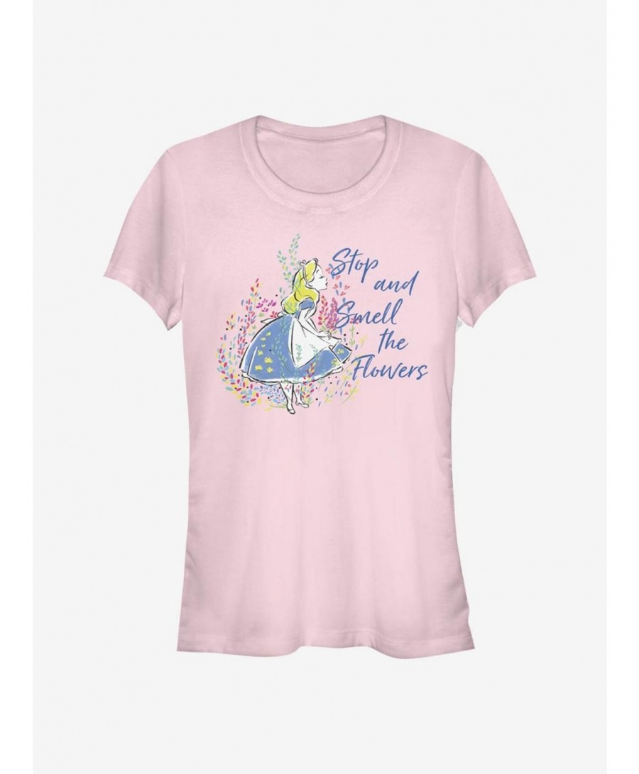 Value Item Disney Alice In Wonderland Smell The Flowers Girls T-Shirt $10.96 T-Shirts