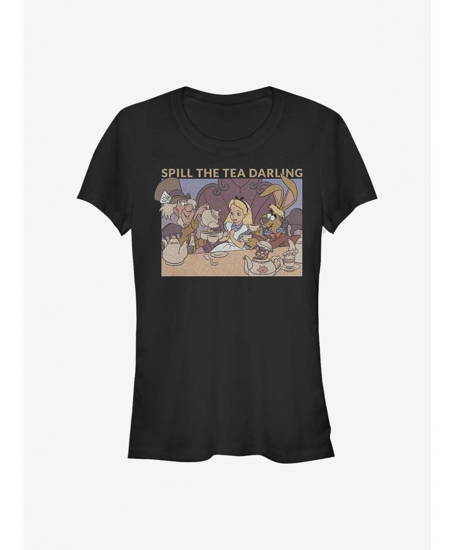 Exclusive Price Disney Alice In Wonderland Spill The Tea Girls T-Shirt $8.22 T-Shirts