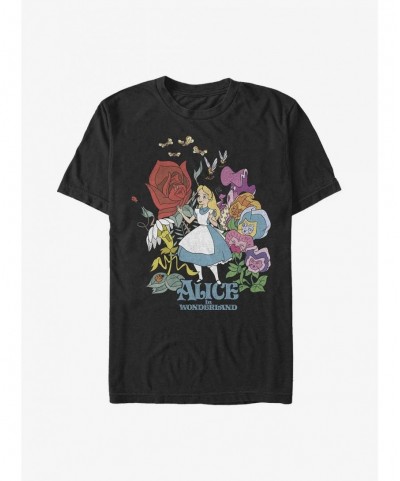 Pre-sale Discount Extra Soft Disney Alice in Wonderland Flower Love T-Shirt $12.86 T-Shirts