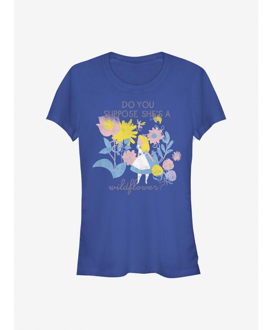 Cheap Sale Disney Alice In Wonderland Wildflower Girls T-Shirt $7.72 T-Shirts