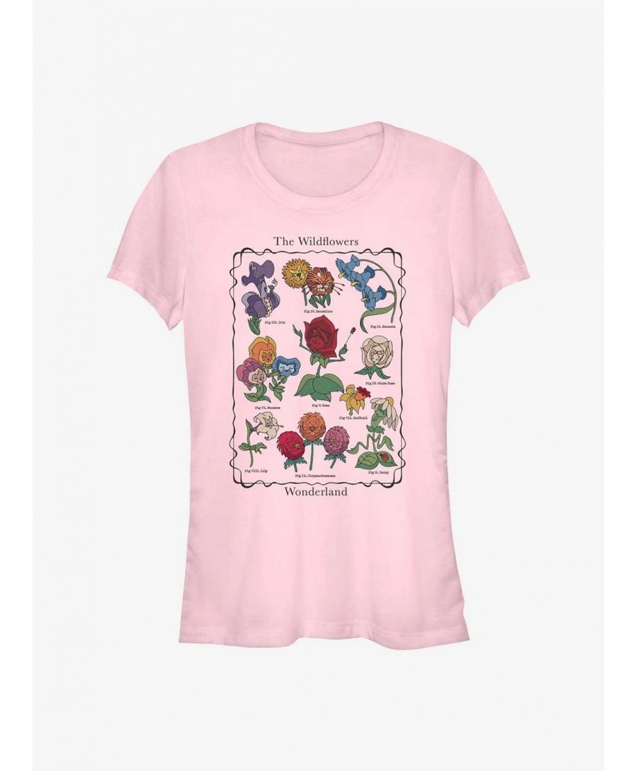 Huge Discount Disney Alice in Wonderland Wildflowers Chart Girls T-Shirt $9.71 T-Shirts