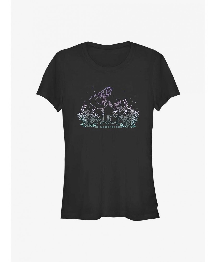 Unique Disney Alice In Wonderland Gradient Rabbit Girls T-Shirt $9.96 T-Shirts