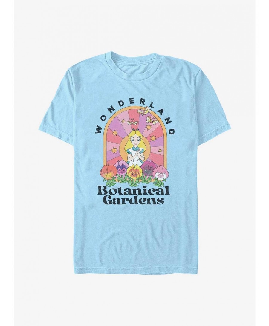 Limited-time Offer Disney Alice In Wonderland Retro Botanical Gardens Extra Soft T-Shirt $8.97 T-Shirts