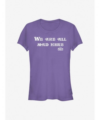 Flash Sale Disney Alice In Wonderland All Mad Here Girls T-Shirt $10.21 T-Shirts