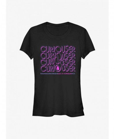 Pre-sale Discount Disney Alice In Wonderland Curiouser Swilr Girls T-Shirt $9.71 T-Shirts