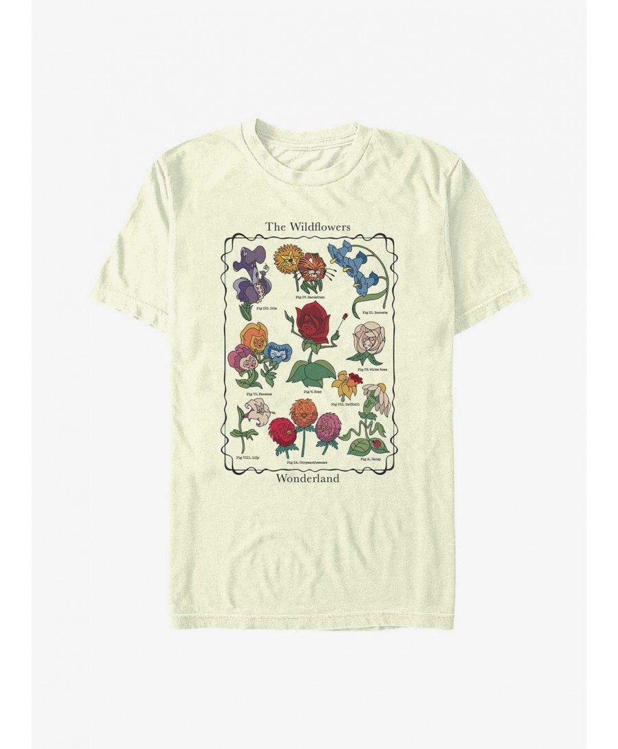 Pre-sale Disney Alice in Wonderland Wildflowers Chart T-Shirt $8.60 T-Shirts