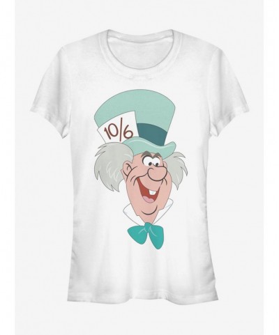 Bestselling Disney Alice In Wonderland Mad Hatter Big Face Girls T-Shirt $10.21 T-Shirts