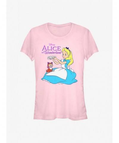 Value Item Disney Alice In Wonderland Dinah Flower Crown Girls T-Shirt $9.71 T-Shirts