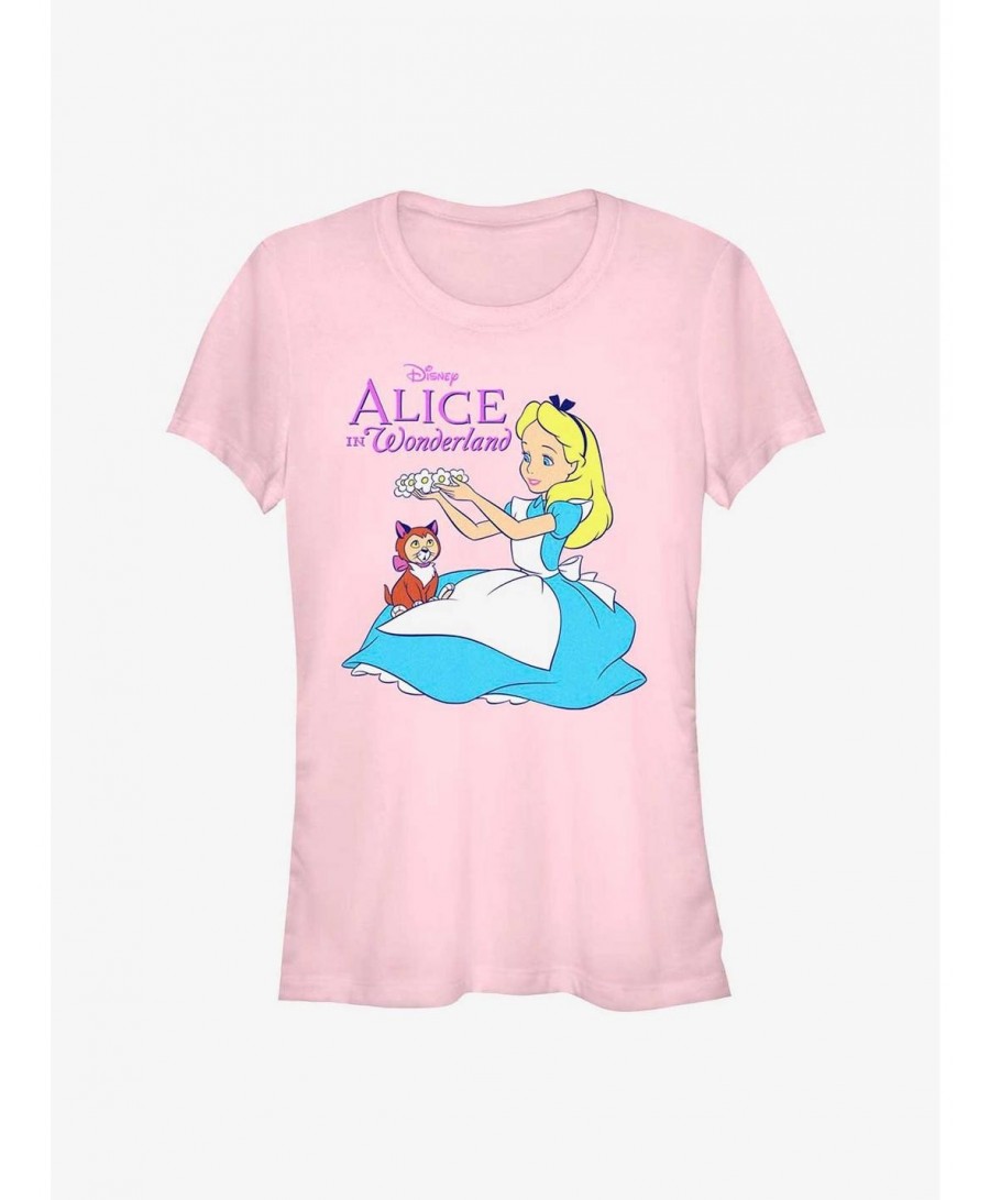 Value Item Disney Alice In Wonderland Dinah Flower Crown Girls T-Shirt $9.71 T-Shirts