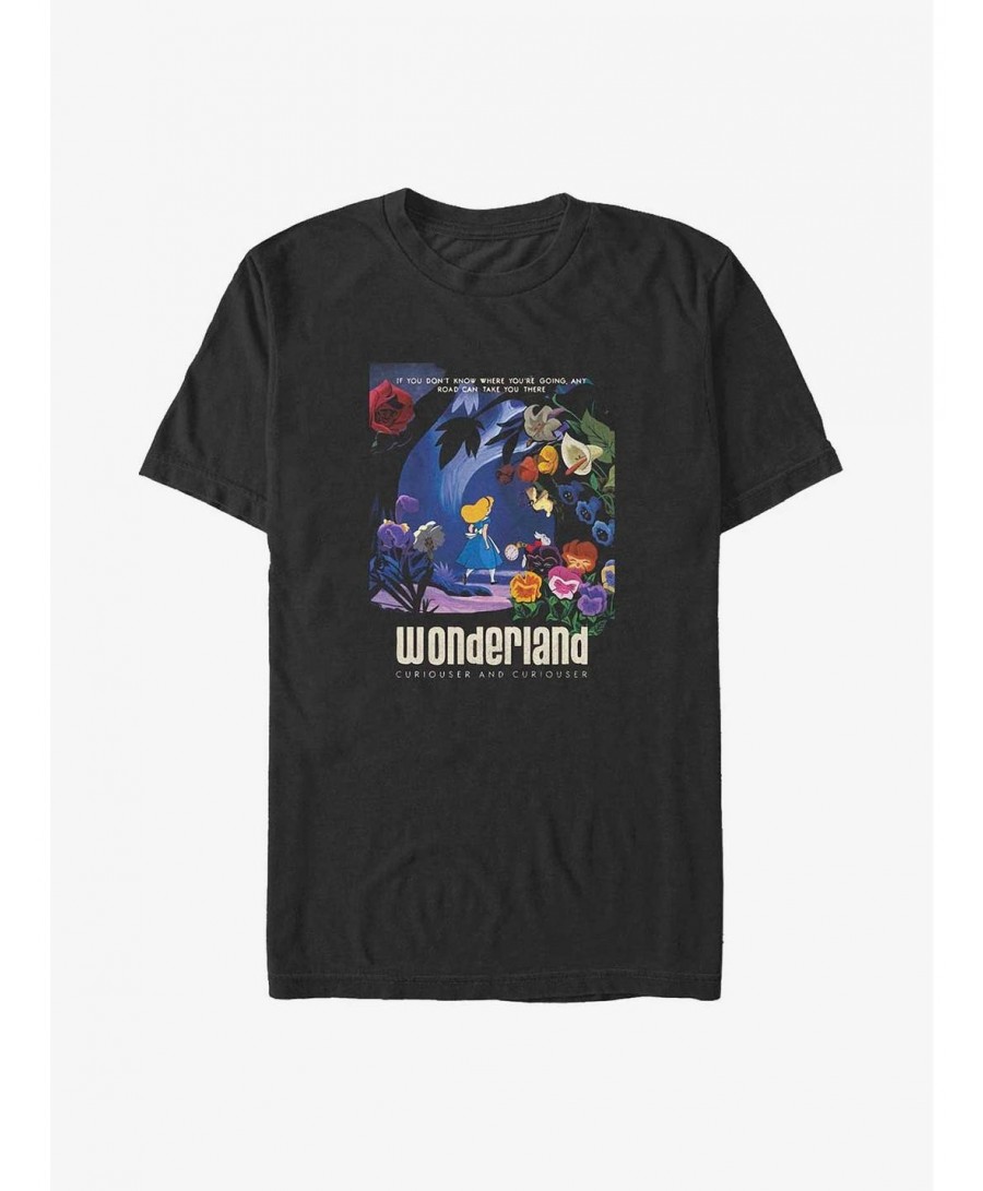 Exclusive Price Disney Alice in Wonderland Curiouser and Curiouser Poster Big & Tall T-Shirt $12.56 T-Shirts