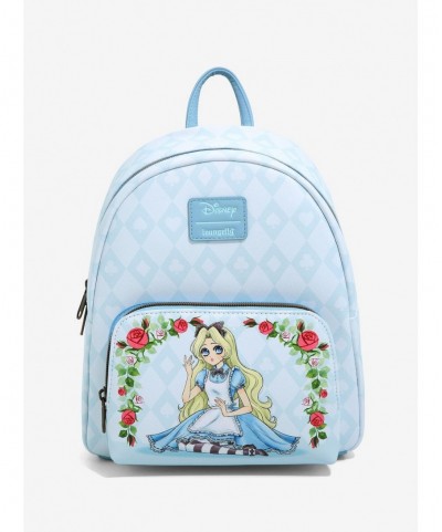 High Quality Loungefly Disney Alice In Wonderland Roses Mini Backpack $20.31 Backpacks