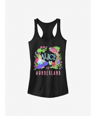 Exclusive Disney Alice In Wonderland Neon Alice Girls Tank $12.45 Tanks