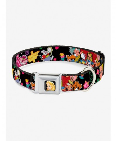 Unique Disney Alice In Wonderland Encounters In Wonderland Seatbelt Buckle Dog Collar $11.21 Pet Collars