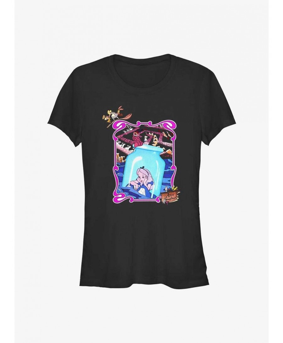 Discount Disney Alice In Wonderland Alice In Bottle Girls T-Shirt $11.21 T-Shirts