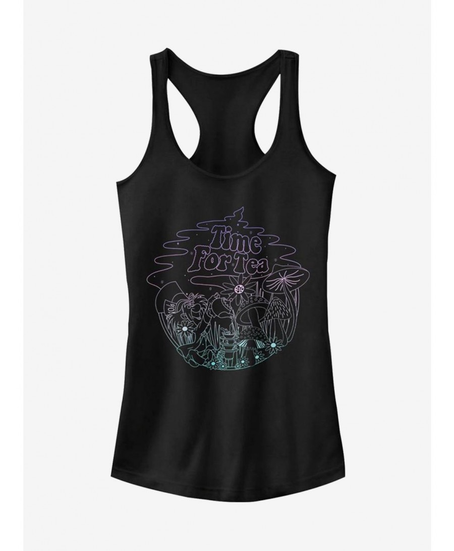 Discount Disney Alice In Wonderland Tea Time Line Girls Tank $10.96 Tanks