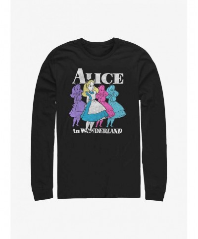 Fashion Disney Alice in Wonderland Trippy Alice Long-Sleeve T-Shirt $9.87 T-Shirts