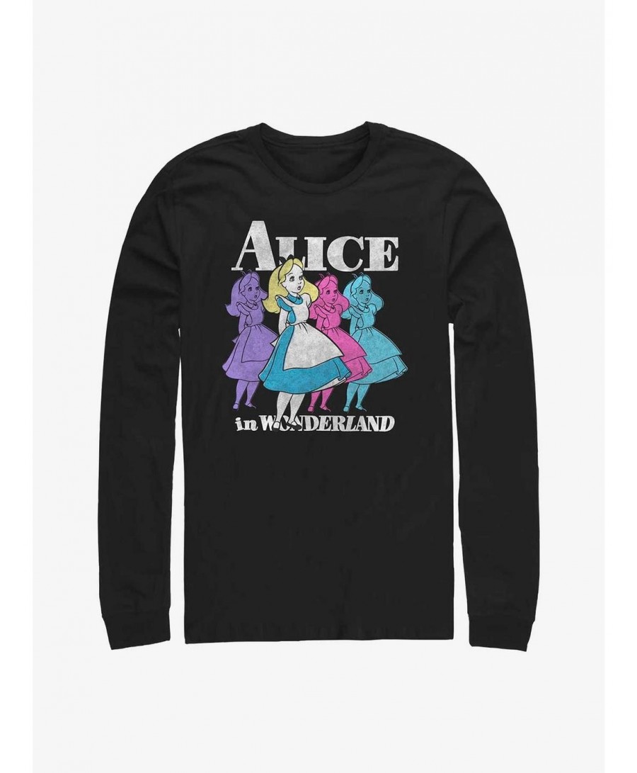 Fashion Disney Alice in Wonderland Trippy Alice Long-Sleeve T-Shirt $9.87 T-Shirts