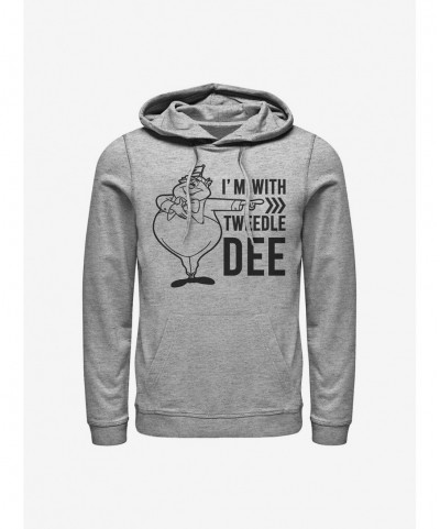 Hot Sale Disney Alice In Wonderland I'm With Tweedle Dee Hoodie $13.92 Hoodies