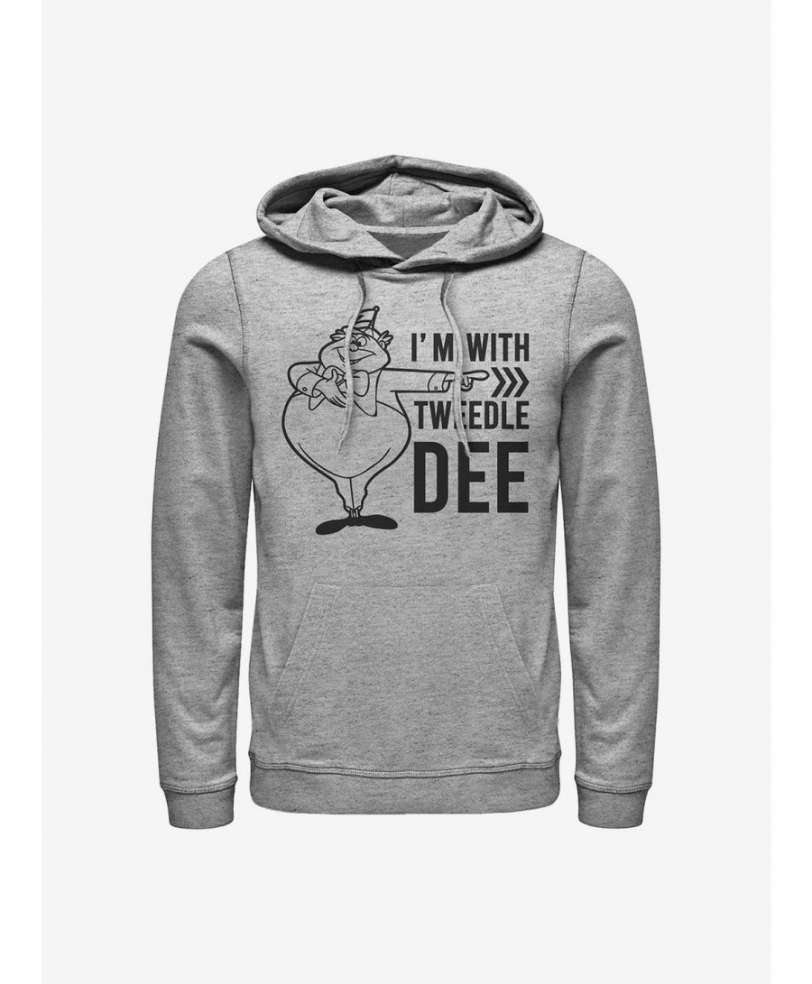 Hot Sale Disney Alice In Wonderland I'm With Tweedle Dee Hoodie $13.92 Hoodies