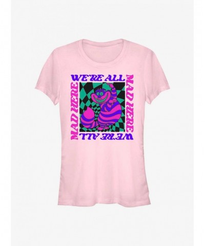 Bestselling Disney Alice In Wonderland All Mad Trippy Cheshire Girls T-Shirt $9.46 T-Shirts