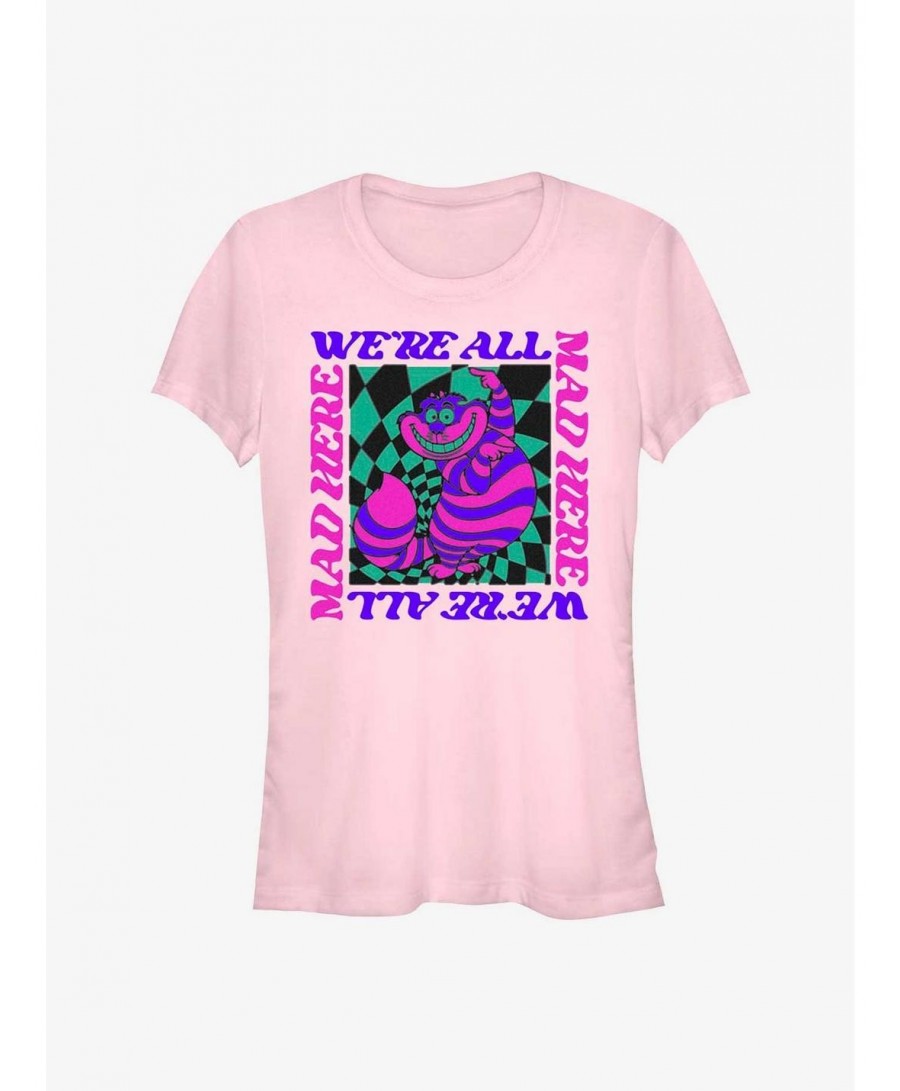 Bestselling Disney Alice In Wonderland All Mad Trippy Cheshire Girls T-Shirt $9.46 T-Shirts