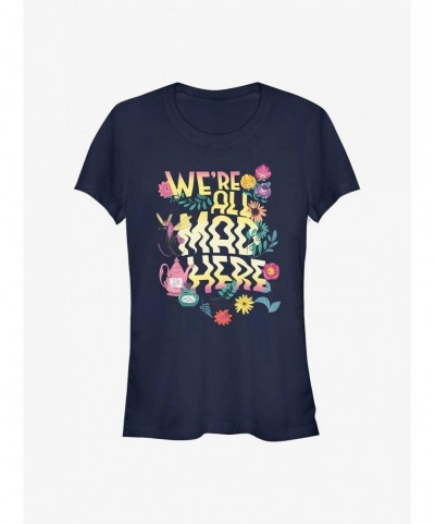 Wholesale Disney Alice In Wonderland We're All Mad Here Girls T-Shirt $11.45 T-Shirts