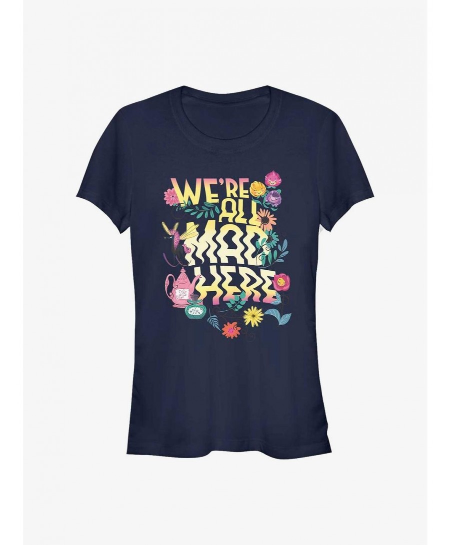 Wholesale Disney Alice In Wonderland We're All Mad Here Girls T-Shirt $11.45 T-Shirts