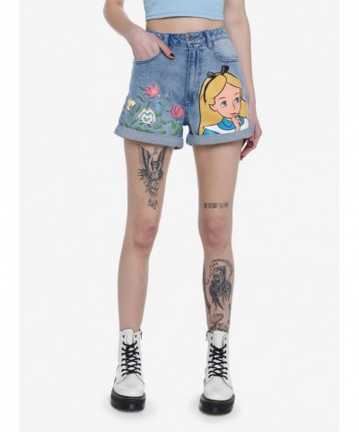 Wholesale Disney Alice In Wonderland Flowers Mom Shorts $22.00 Shorts