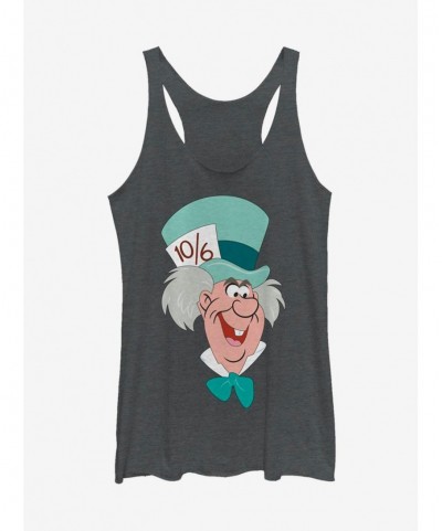 Fashion Disney Alice In Wonderland Mad Hatter Big Face Girls Tank $11.40 Tanks